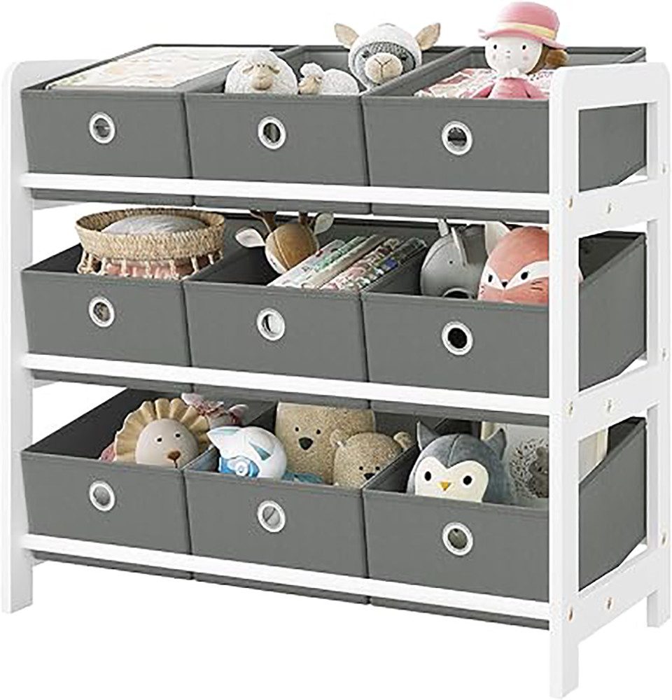 EUGAD Kinderregal, 1-tlg., mit 9 Boxen. Montessori Spielzeugregal