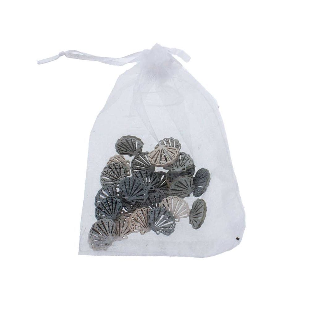 Dekoobjekt Streudeko Muscheln blau/creme - ca. 2,5 cm - 30 Stück