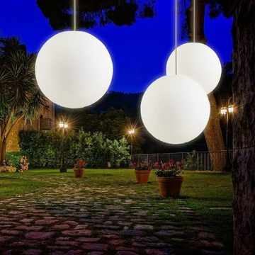 s.luce Hängeleuchten Hänge-Kugellampe Globe für Innen & Außen IP54 Weiß
