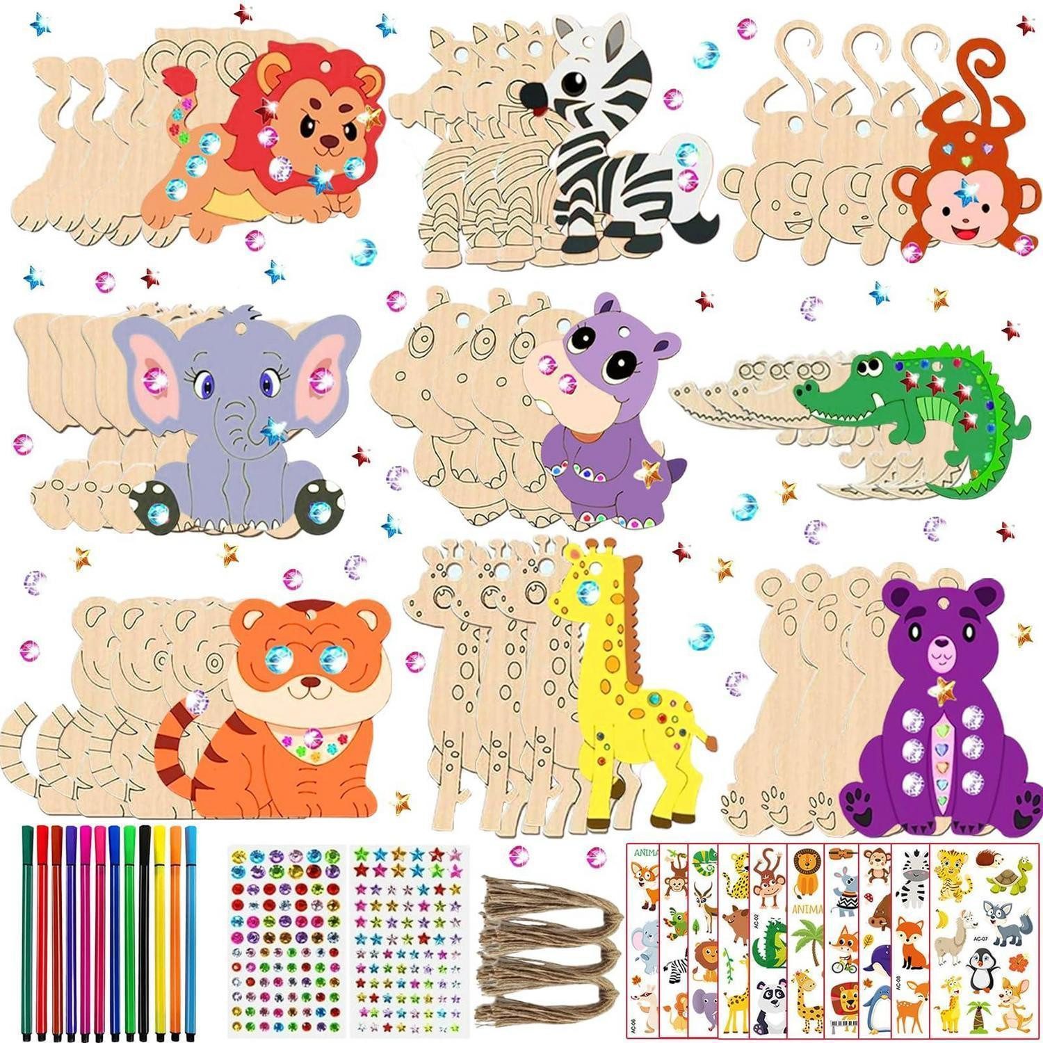 LuxusKollektion Kreativset Holztiere Bastelset Kinder 270 Teile