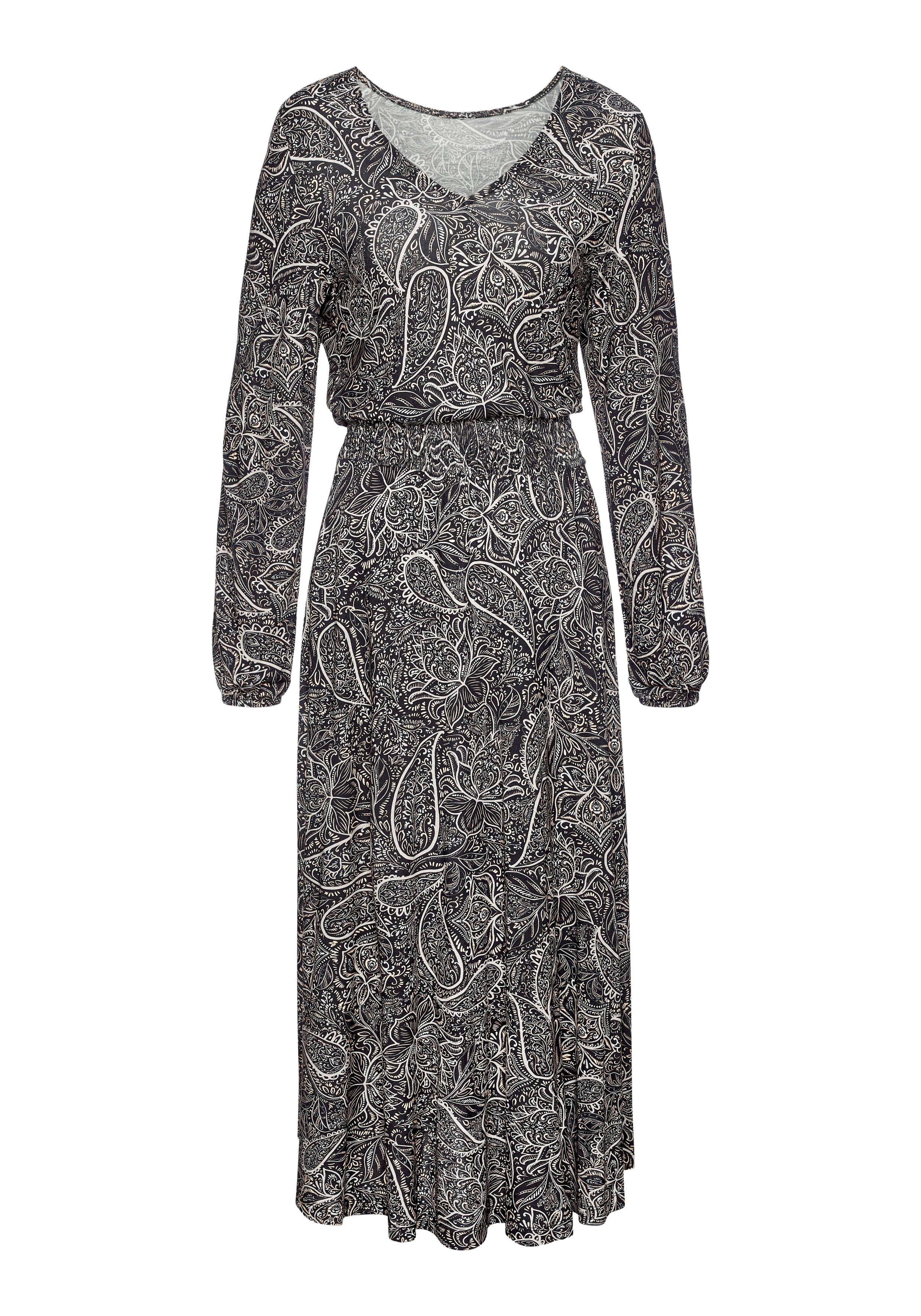 LASCANA Maxikleid mit Smok-Einsatz in der Taille günstig online kaufen