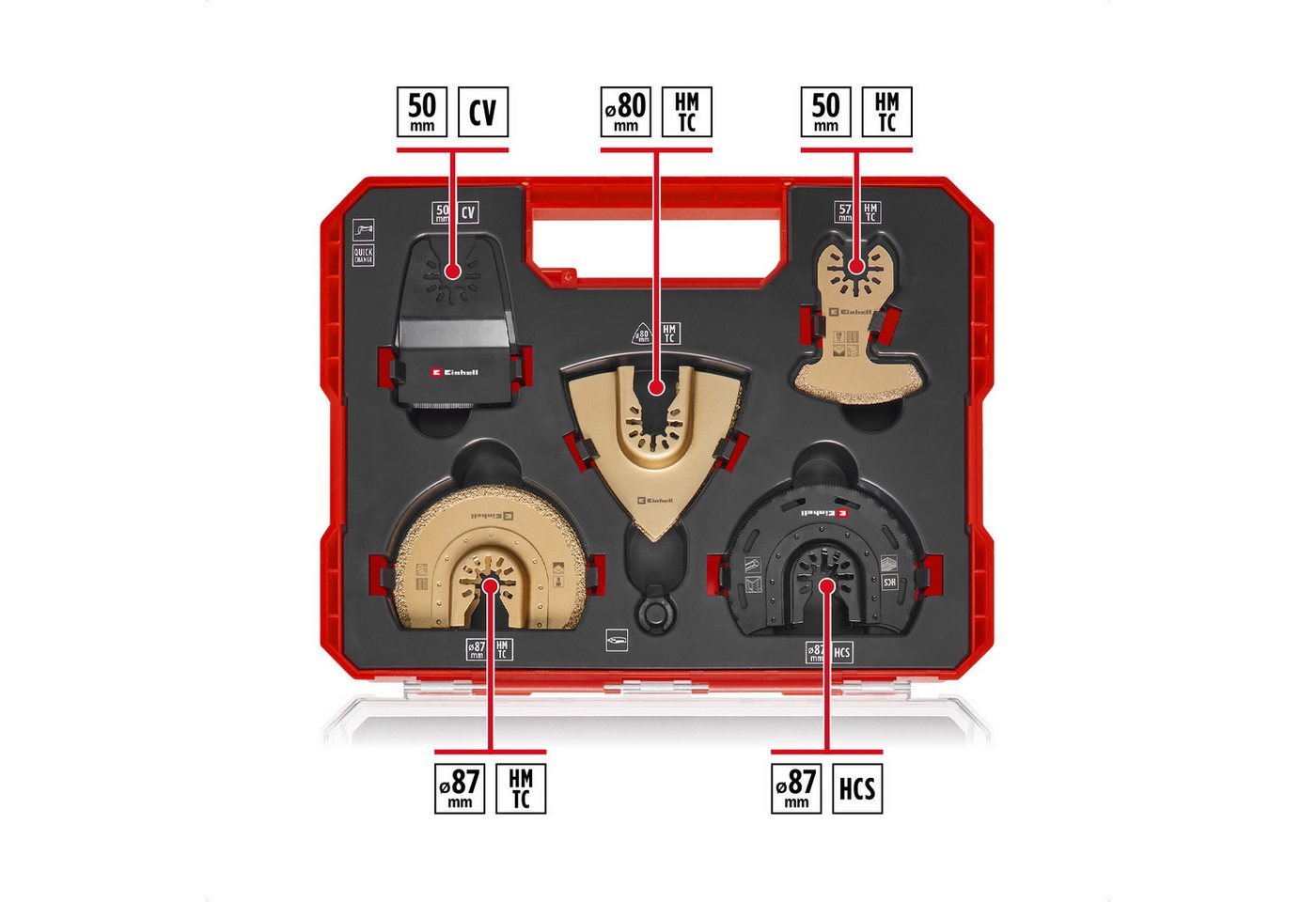 Thumbnail - Einhell Bohrer- und Bit-Set, XL-PLUS-CASE Multitool-Set 10-tlg. (HCS Sägeblatt, HM Raspel)