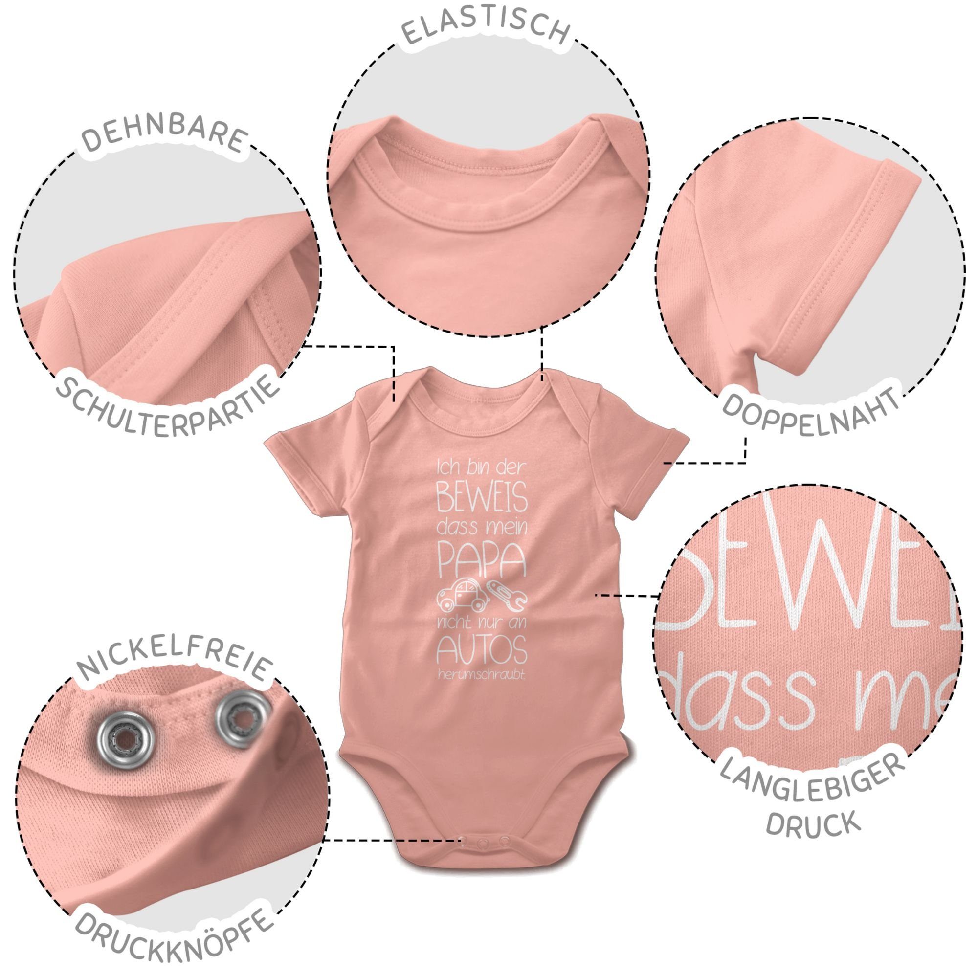 mein Sprüche Beweis Babyrosa Papa der Autos nicht 3 herumschraubt wei an Shirtbody nur Ich Baby dass bin Shirtracer