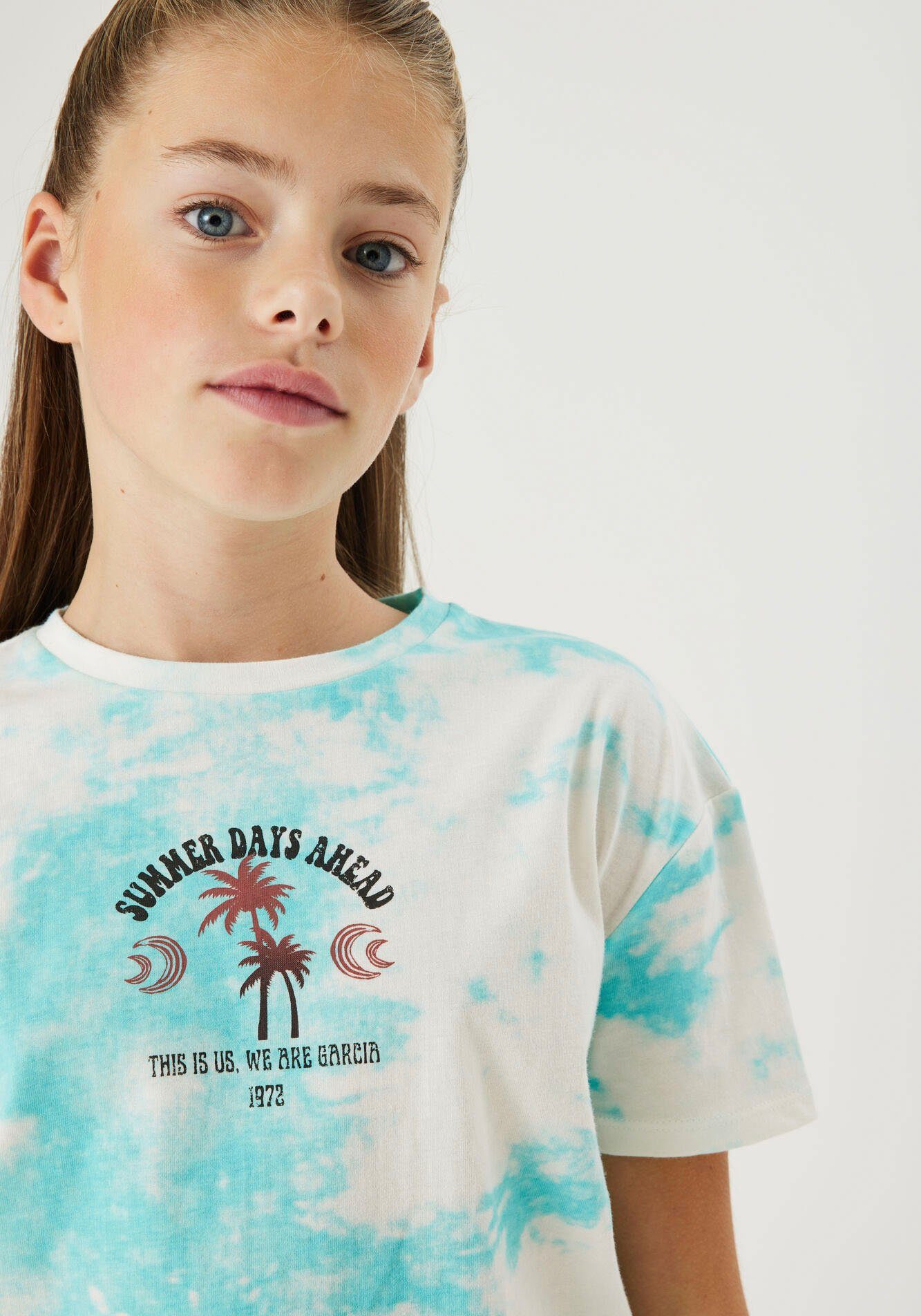 crystal Look Garcia sea Batik im T-Shirt