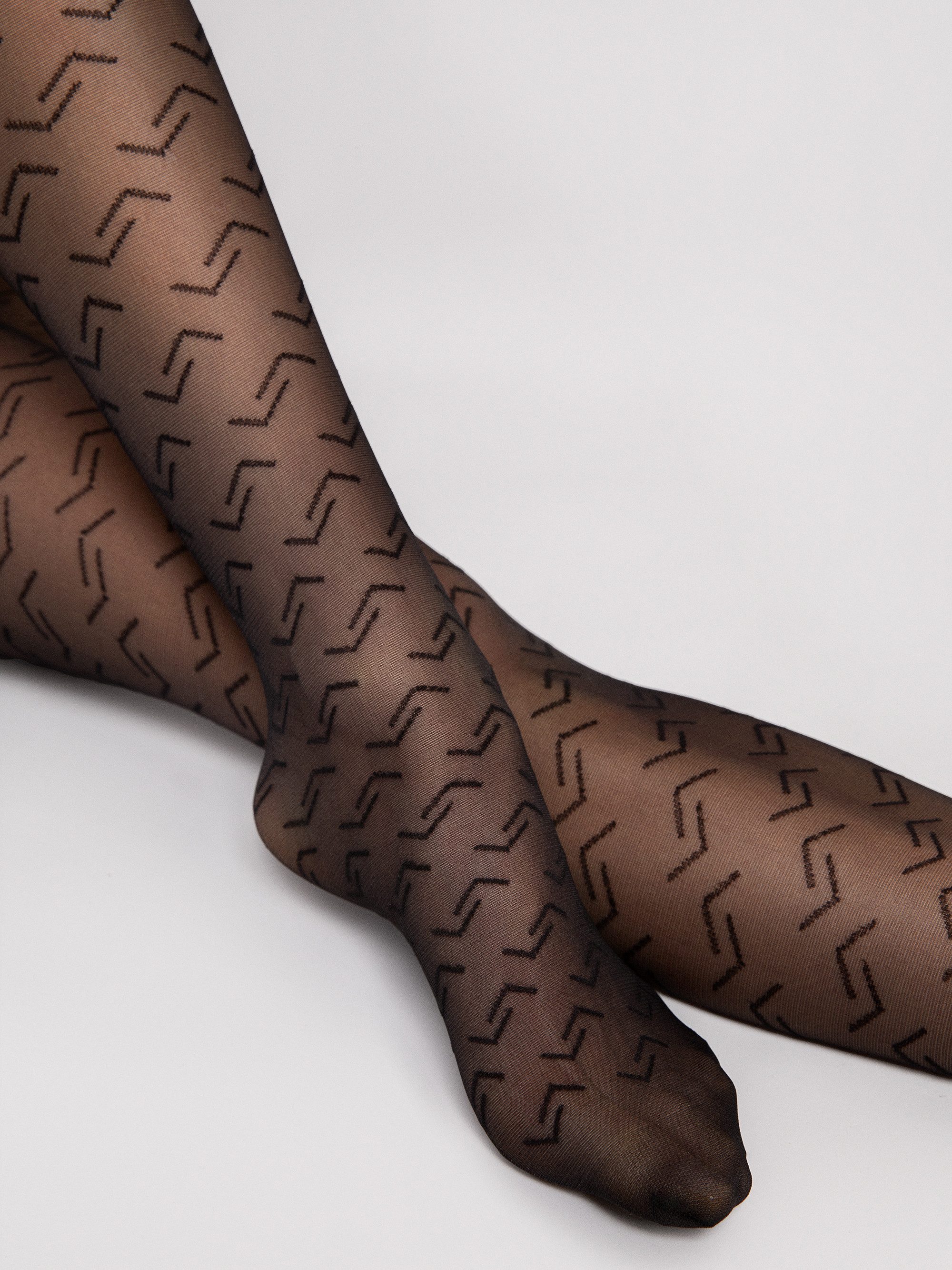 Fiore Feinstrumpfhose Tango Bravo (Packung 1 St. 1 Paar) Feinstumpfhose 20DEN feines geometrisches Muster