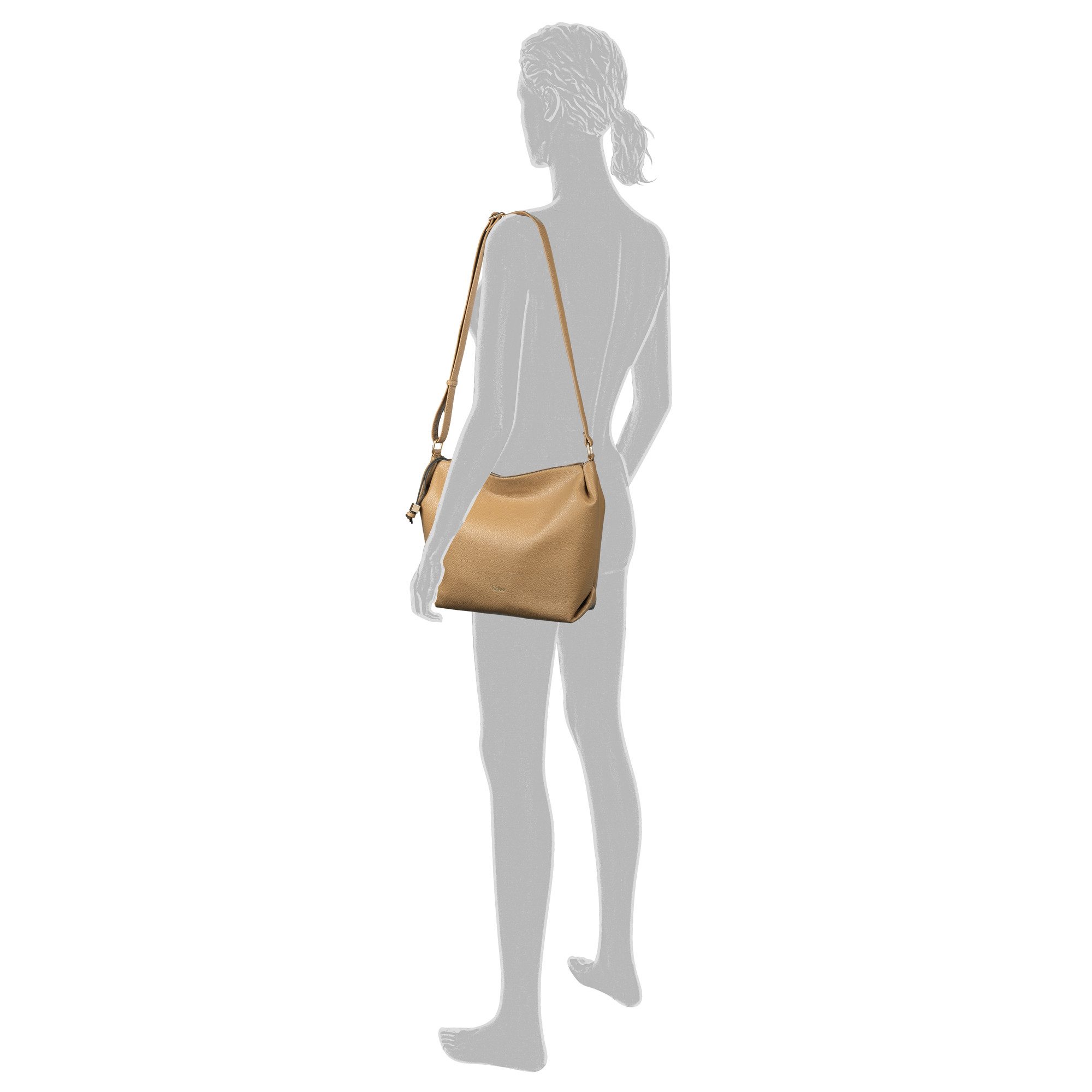 Gabor Hobo Telia, dezente Falten, eleganter Reißverschlusszipper mit goldenem Zierkubus