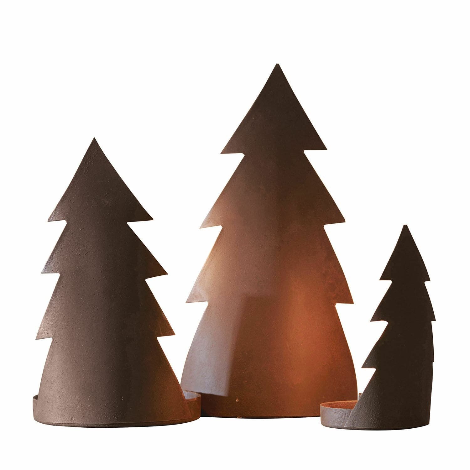 Windlicht Kerzenständer 3er Set Ageville braun