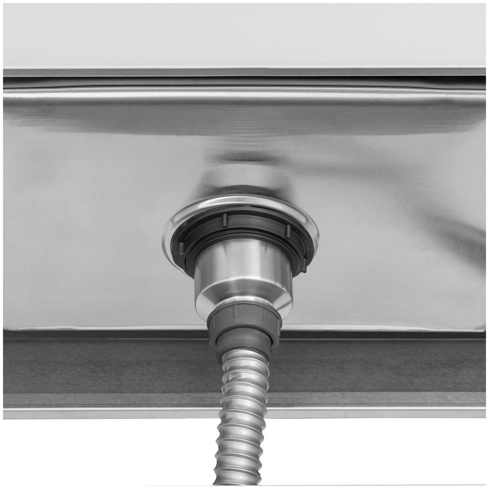 Royal Catering Edelstahlspüle Spültisch 160 x 60 cm 2 Becken je 40 x 40 cm Ablage Aufkantung Gastro, 160/60 cm, verschiedene Größen