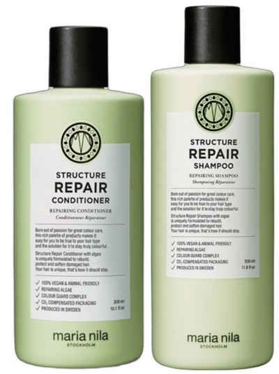 Maria Nila Haarpflege-Set Structure Repair Duo, Set, 2-tlg., Shampoo 350 ml + Conditioner 300 ml, repariert und stärkt die Haarstruktur