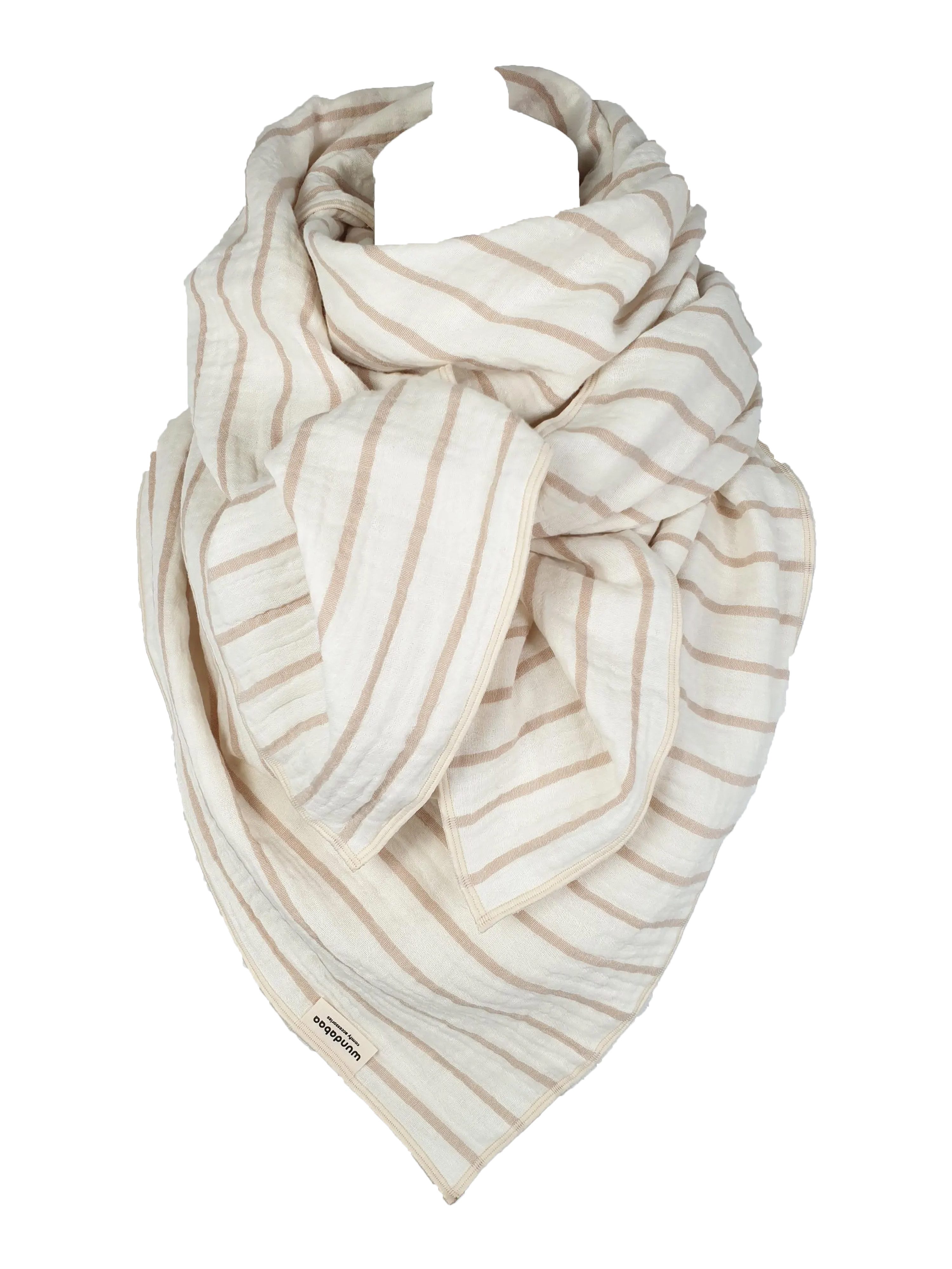 wundabaa Halstuch Musselintuch mit Streifenmuster