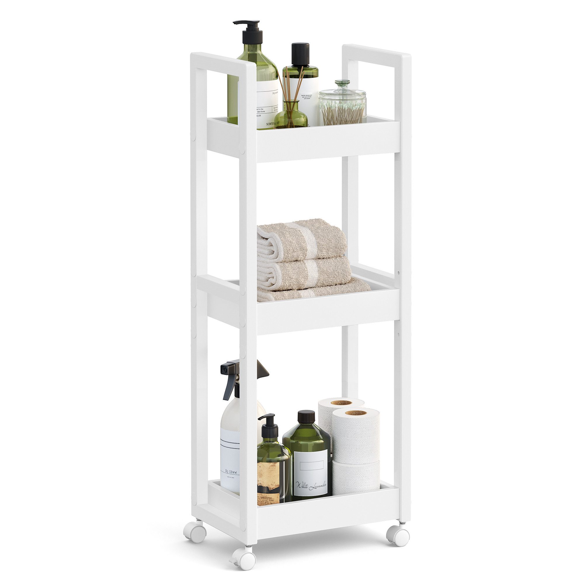 SONGMICS Badregal BCB083, SONGMICS Rollwagen, Badezimmerregal günstig online kaufen