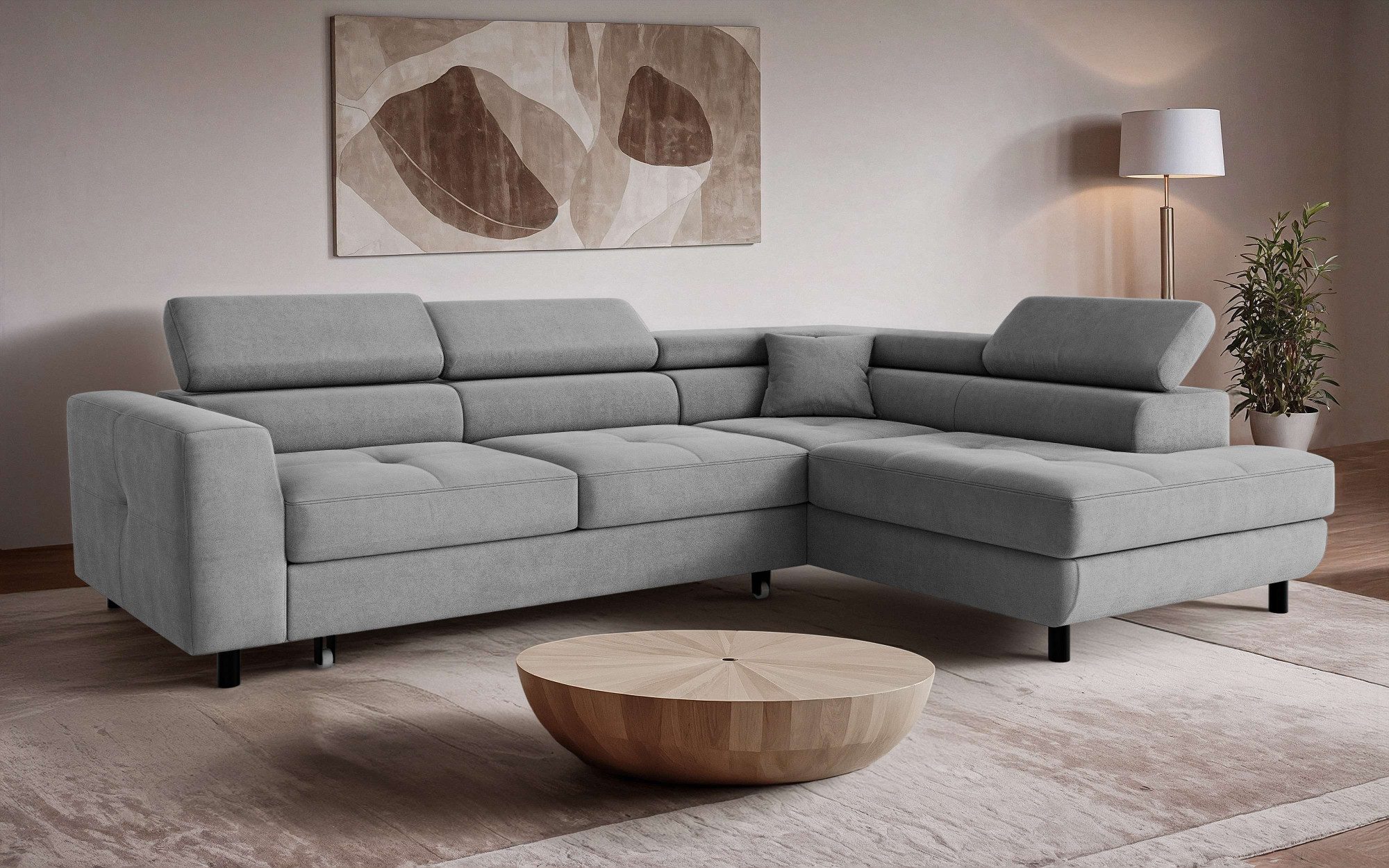 OTTO home Ecksofa AADEN Schlafsofa 254 cm - OTTO. Verlässliche Qualität., mit Bettfunktion, Bettkasten, Kopfstützen, rechts/links bestellbar