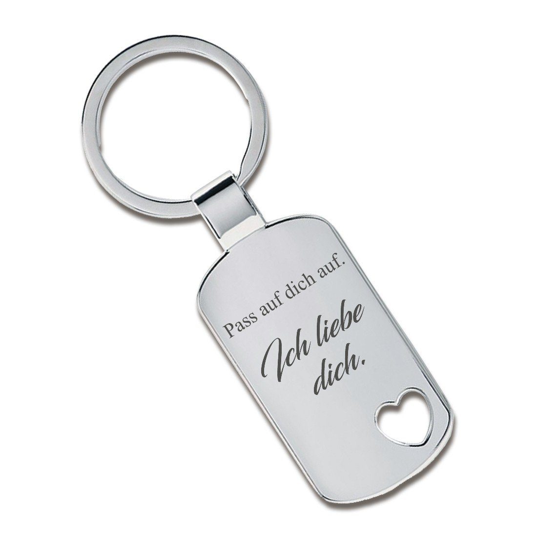 Lieblingsmensch Schlüsselanhänger Pass auf dich auf. Ich liebe dich. - ein tolles Geschenk (Schlüsselanhänger mit Gravur, inklusive Schlüsselring), Jubiläum