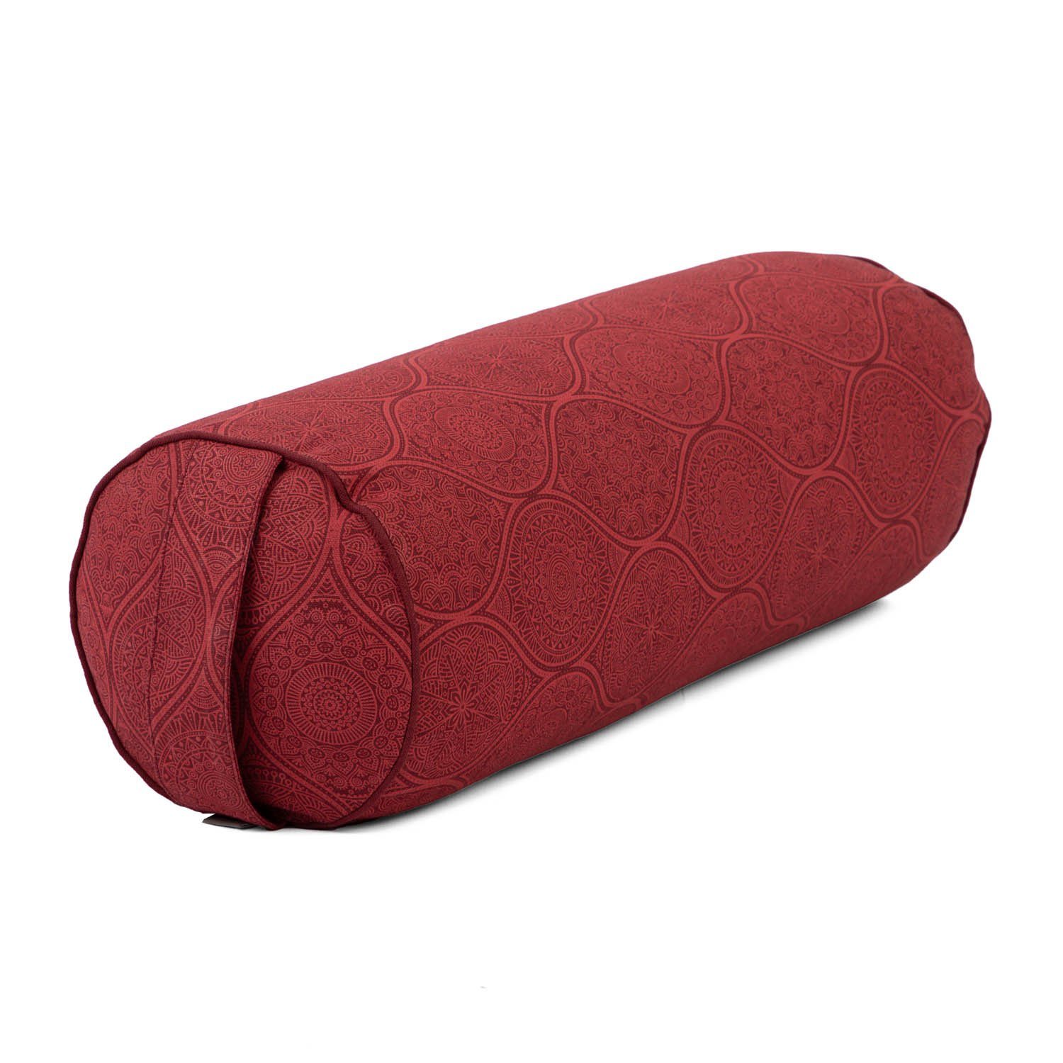 bodhi Yoga Bolster Yoga Bolster gemustert, 65 x Ø 22 cm Mayuri, dunkelrot, Kapok