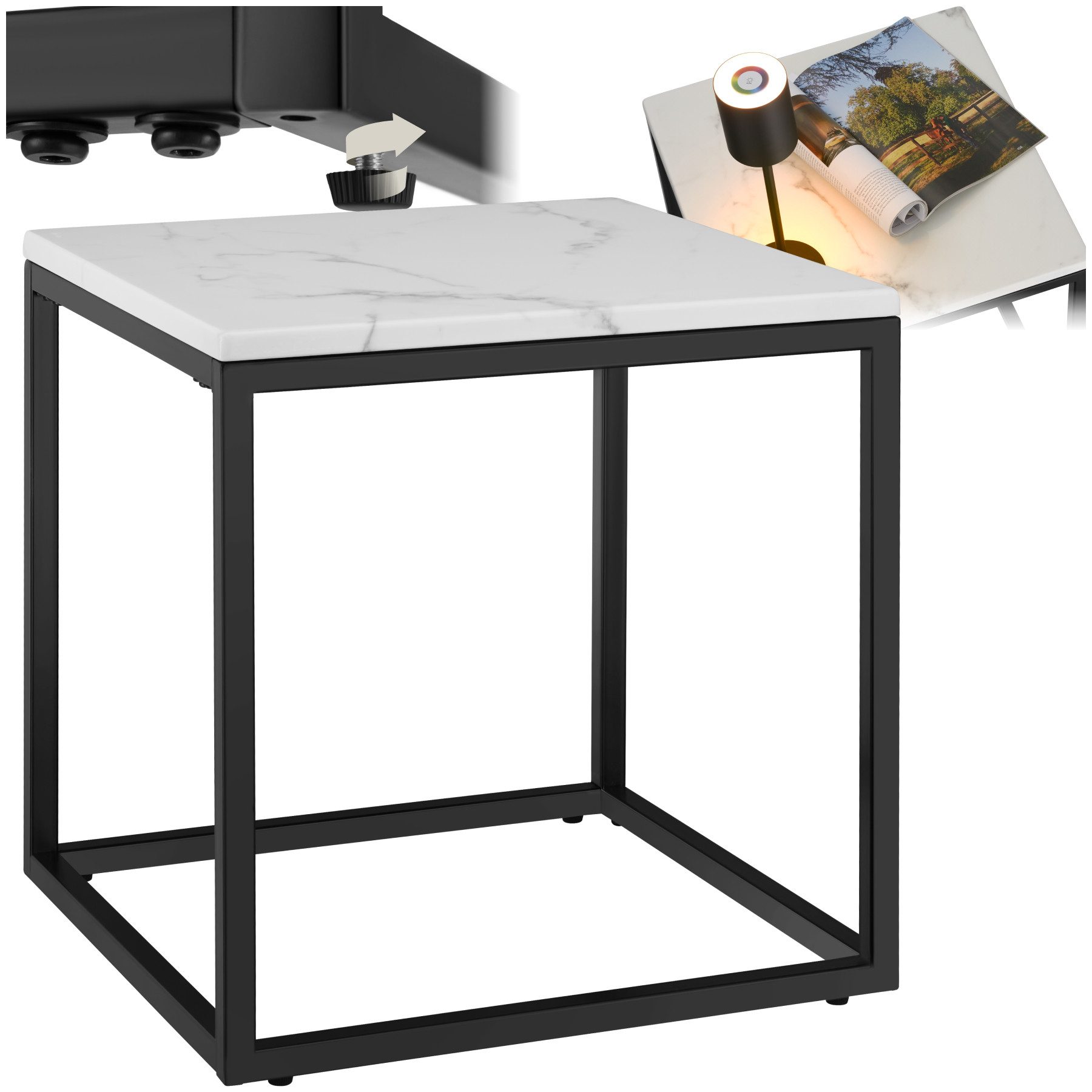 tectake Beistelltisch Marmor-Beistelltisch (1-St., Komplettset), Moderner, günstig online kaufen