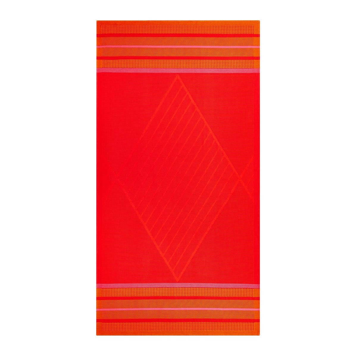 Le Jacquard Francais Strandtuch Strandtuch Sand Club Voile Corail 100x200 cm, Waffelpiqué (1-St), Waffelpiqué