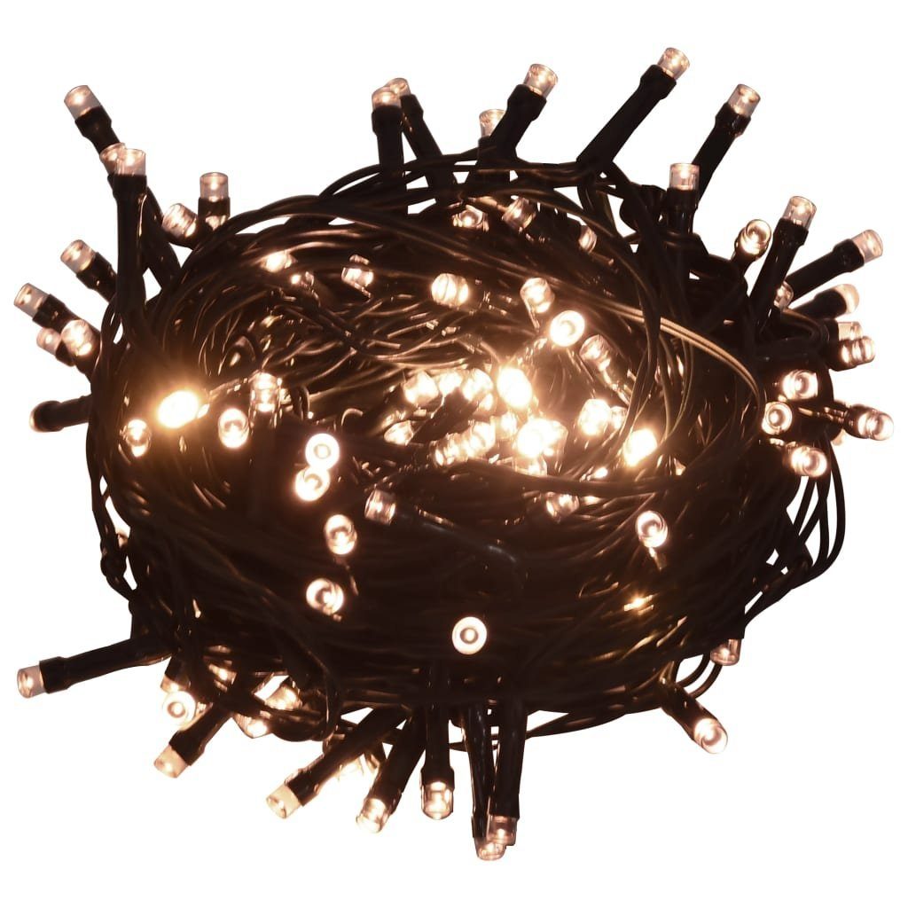 m PVC 15 Schwarz mit LED-Lichterkette Christbaumschmuck Warmweiß und Warmweiß LEDs vidaXL 150 (1-tlg)