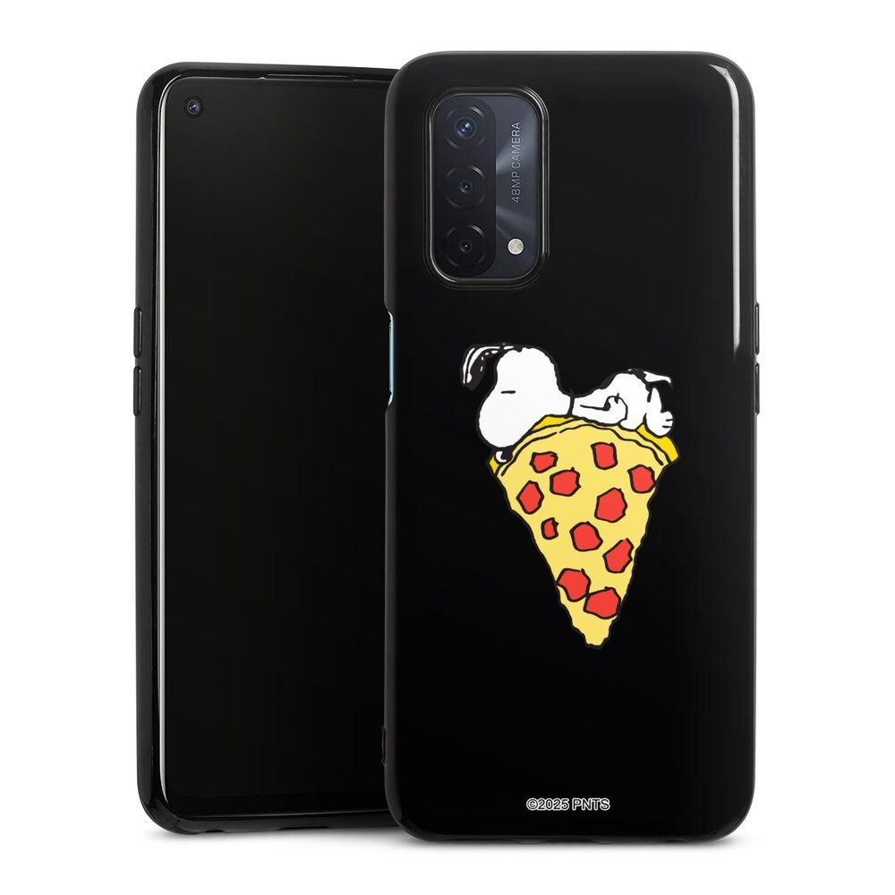 DeinDesign Handyhülle Peanuts Pizza Snoopy Snoopy Pizza Transparent, Oppo A54 5G Silikon Hülle Bumper Case Handy Schutzhülle
