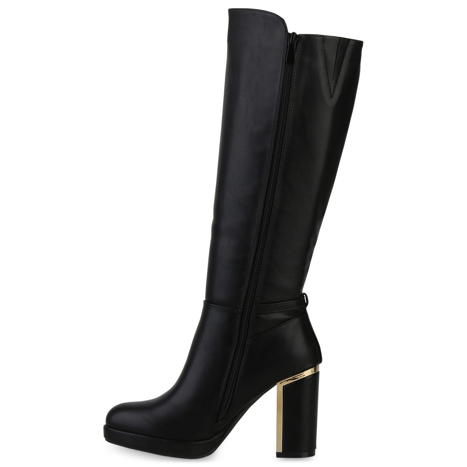 VAN HILL 840613 Stiefel Damen Leicht Gefütterte Klassische Stiefel Plateau Vorne