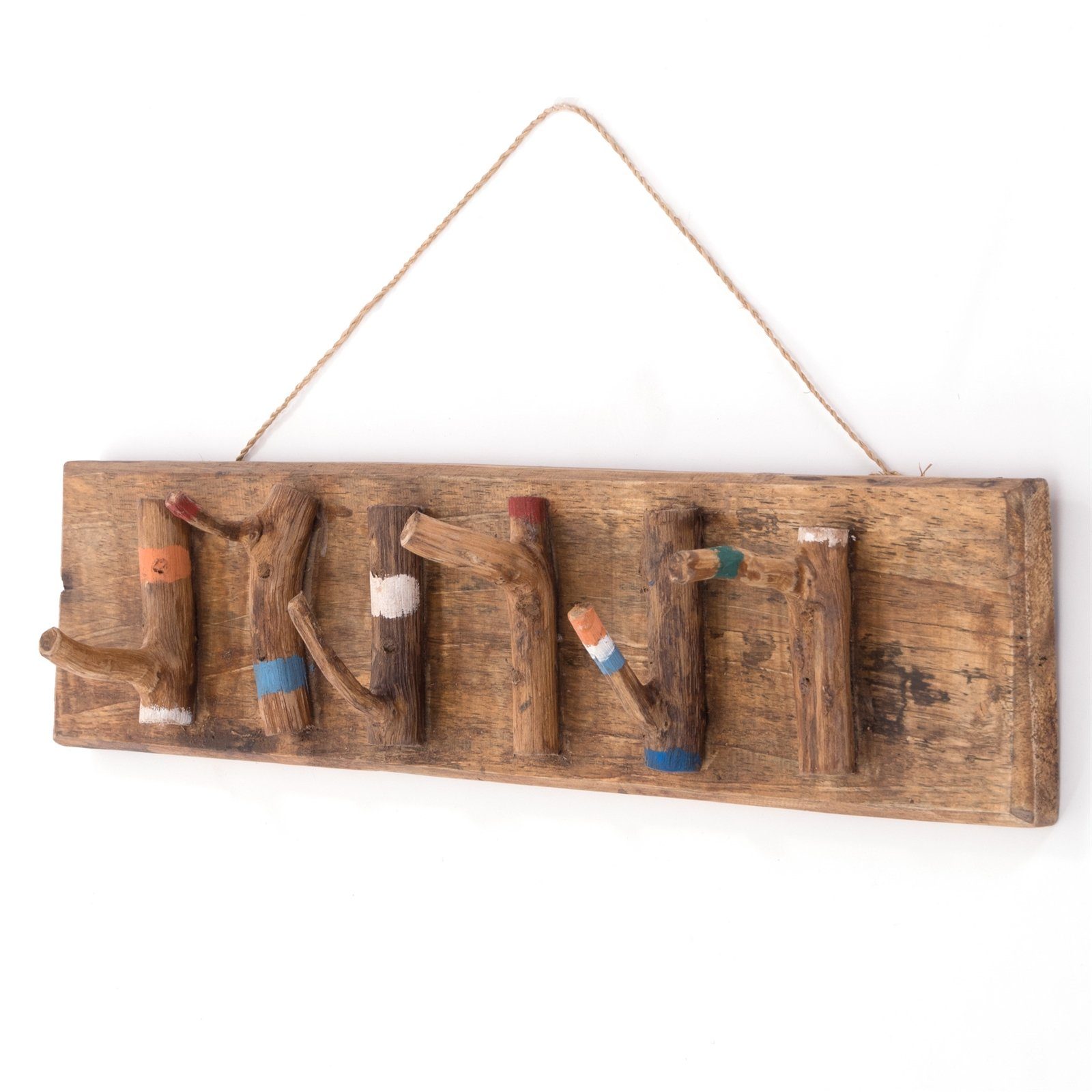 DESIGN DELIGHTS Wandgarderobe WANDGARDEROBE "SAMOA", 60x14cm (BxH), Altholz massiv, Hakenleiste