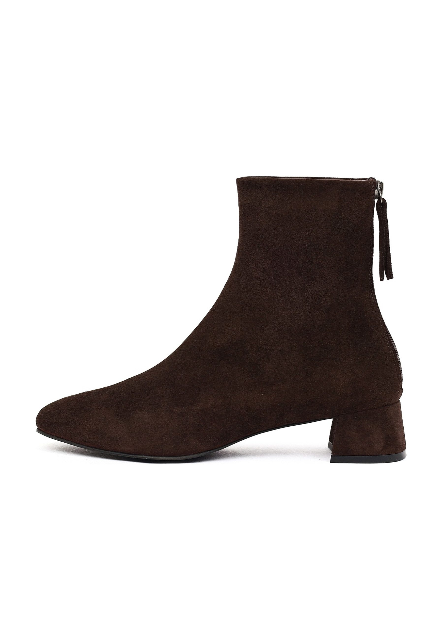 Derimod Veloursleder-Stiefeletten Mit Blockabsatz Ankleboots