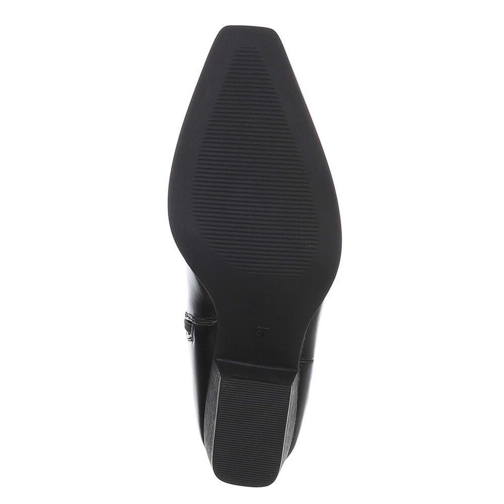 Ital-Design Cowboystiefel mit Stickdesign für Damen, Alltag und Freizeit Westernstiefelette (90482459) Blockabsatz Stiefeletten in Schwarz
