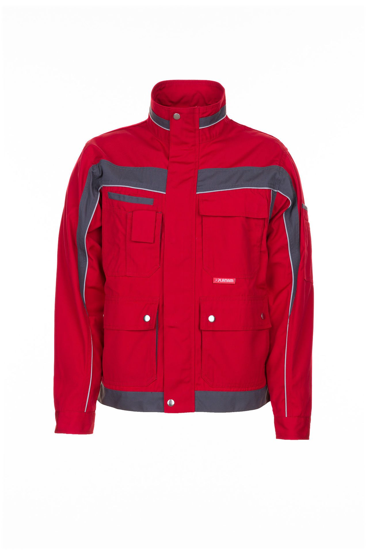 Planam Arbeitsjacke PLANAM Herren Bundjacke PLALINE Canvas Rot/Schiefer