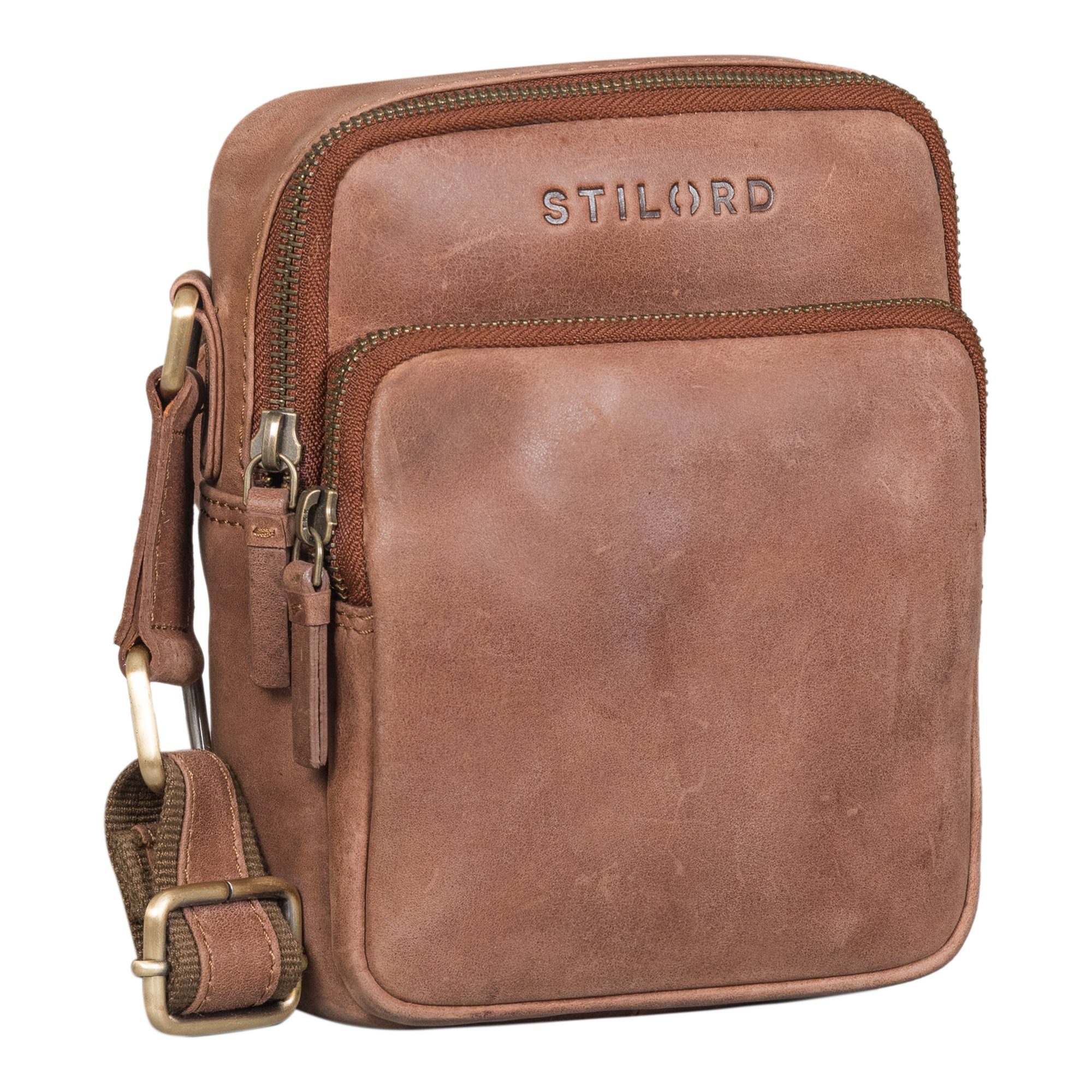 STILORD Messenger Bag "Maxi" Umhängetasche Herren Leder messina - braun | Messenger Bags