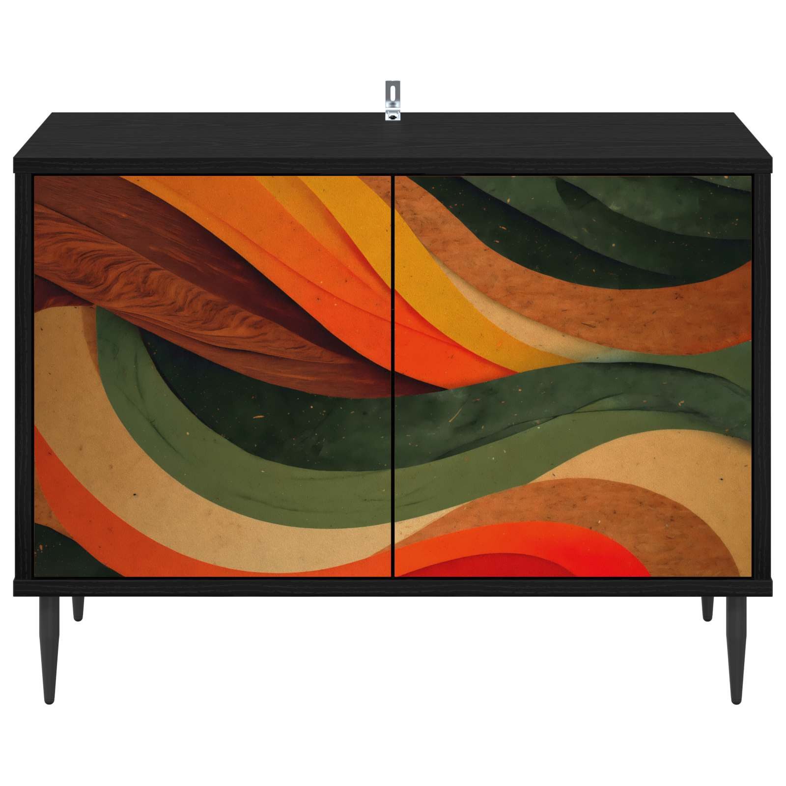 vidaXL TV-Schrank TV-Schrank BONN 69 x 33 x 50,5 cm Schwarz Eichen-Optik (1-St)