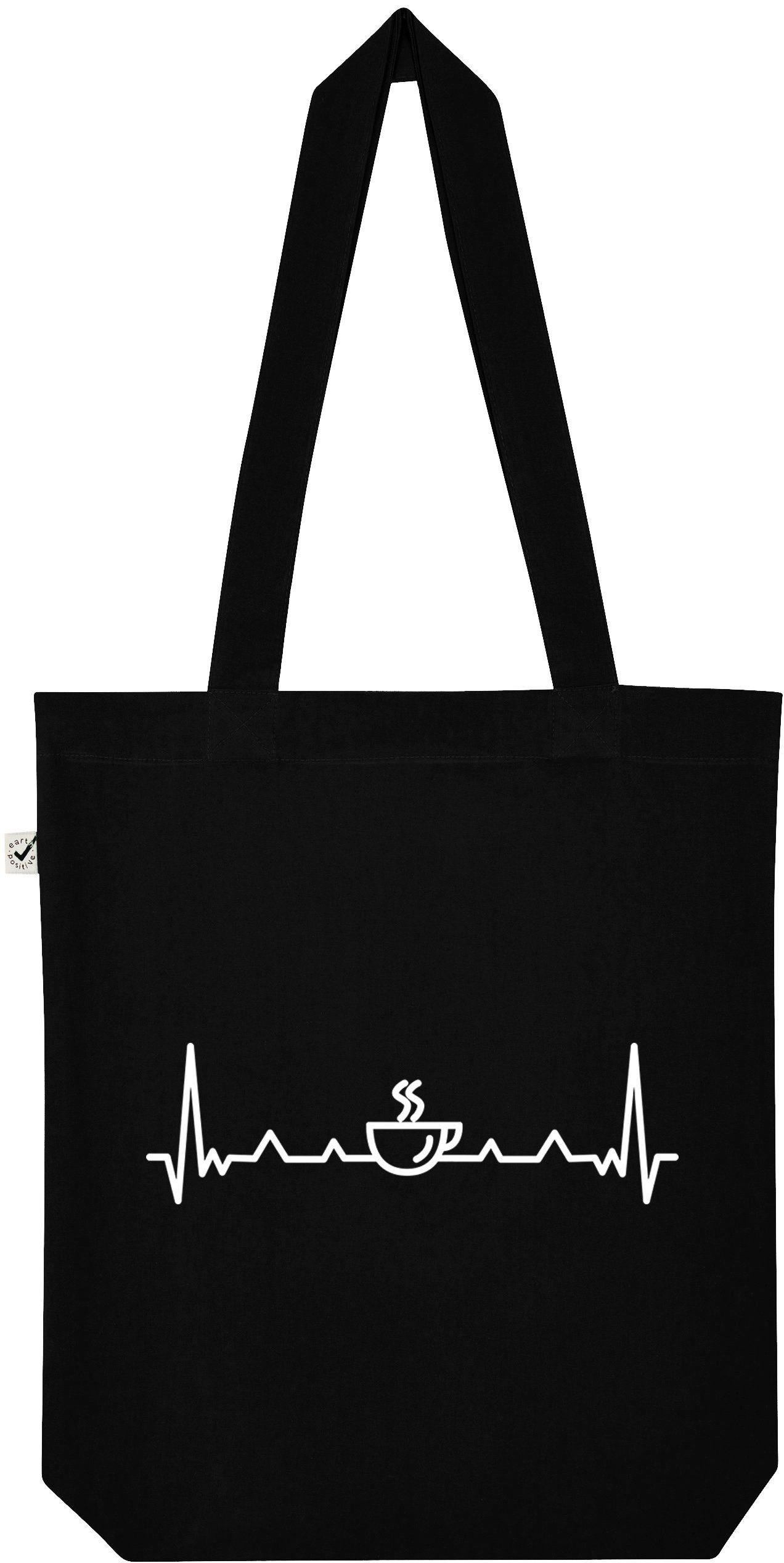 Youth Designz Tragetasche Heartbeat Kaffee Jutebeutel Tasche Lange Henkel, mit trendigem Motiv