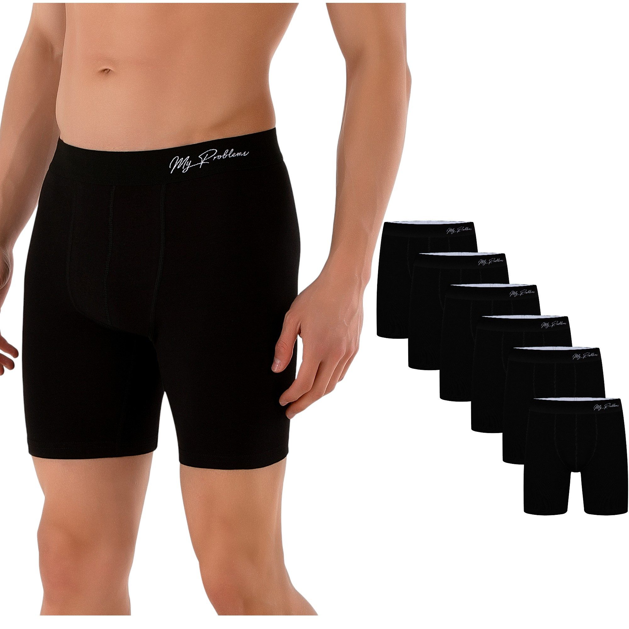 Myproblems Boxershorts Langes Bein 6er Pack Baumwolle Boxershorts Unterwäsc günstig online kaufen