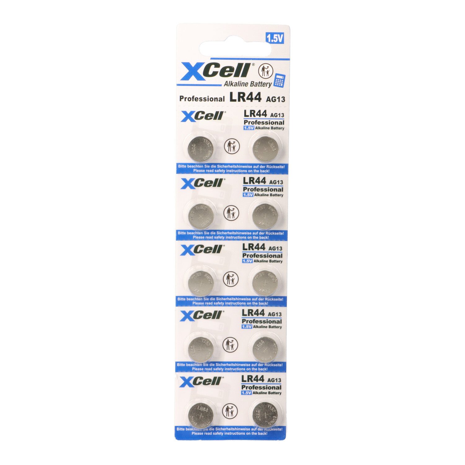 XCell XCell Alkaline Knopfzelle LR44 10er Blister Knopfzelle