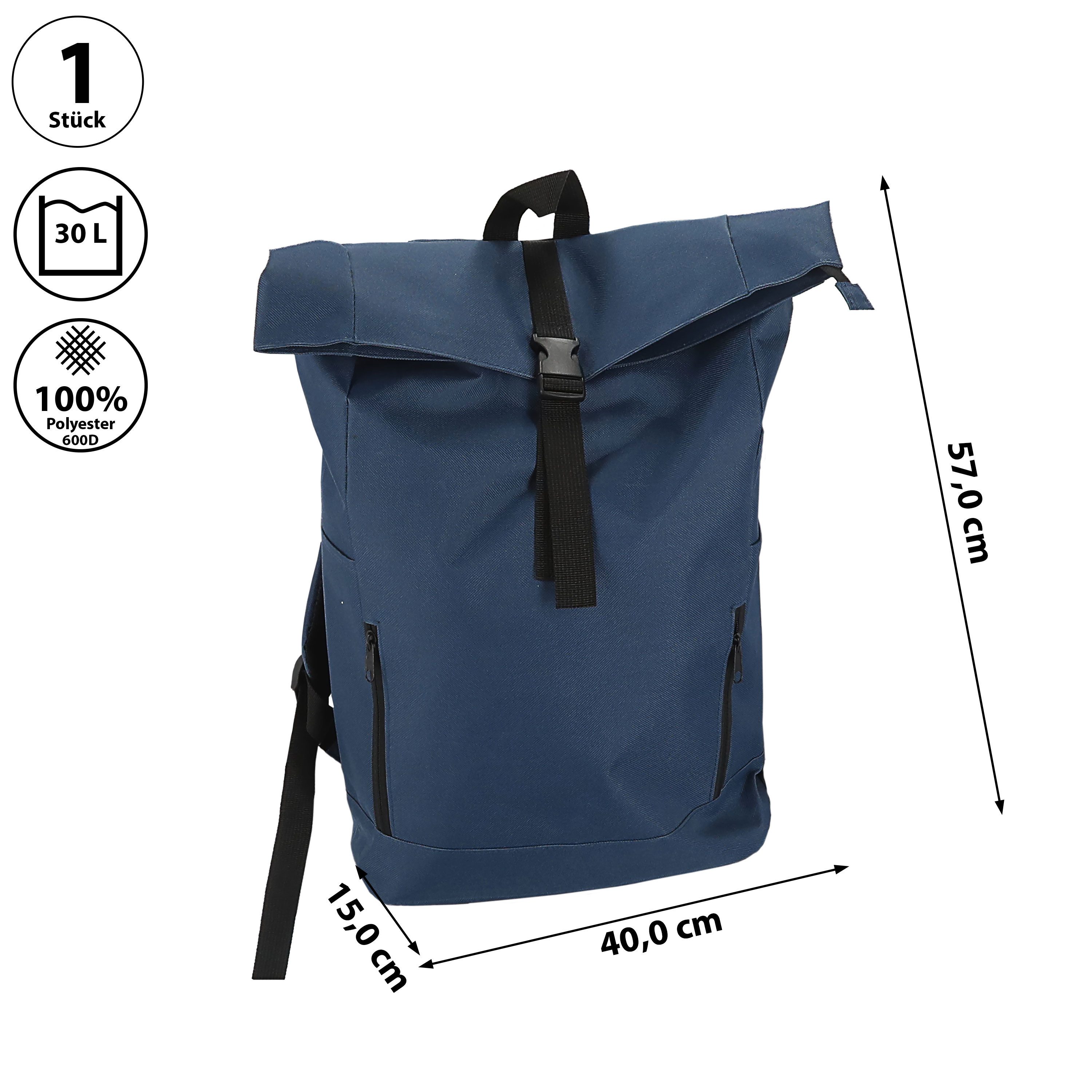 CEPEWA Rucksack Falt Rucksack Urban 30l dunkelblau 40x57x15cm 600D Polyeste günstig online kaufen