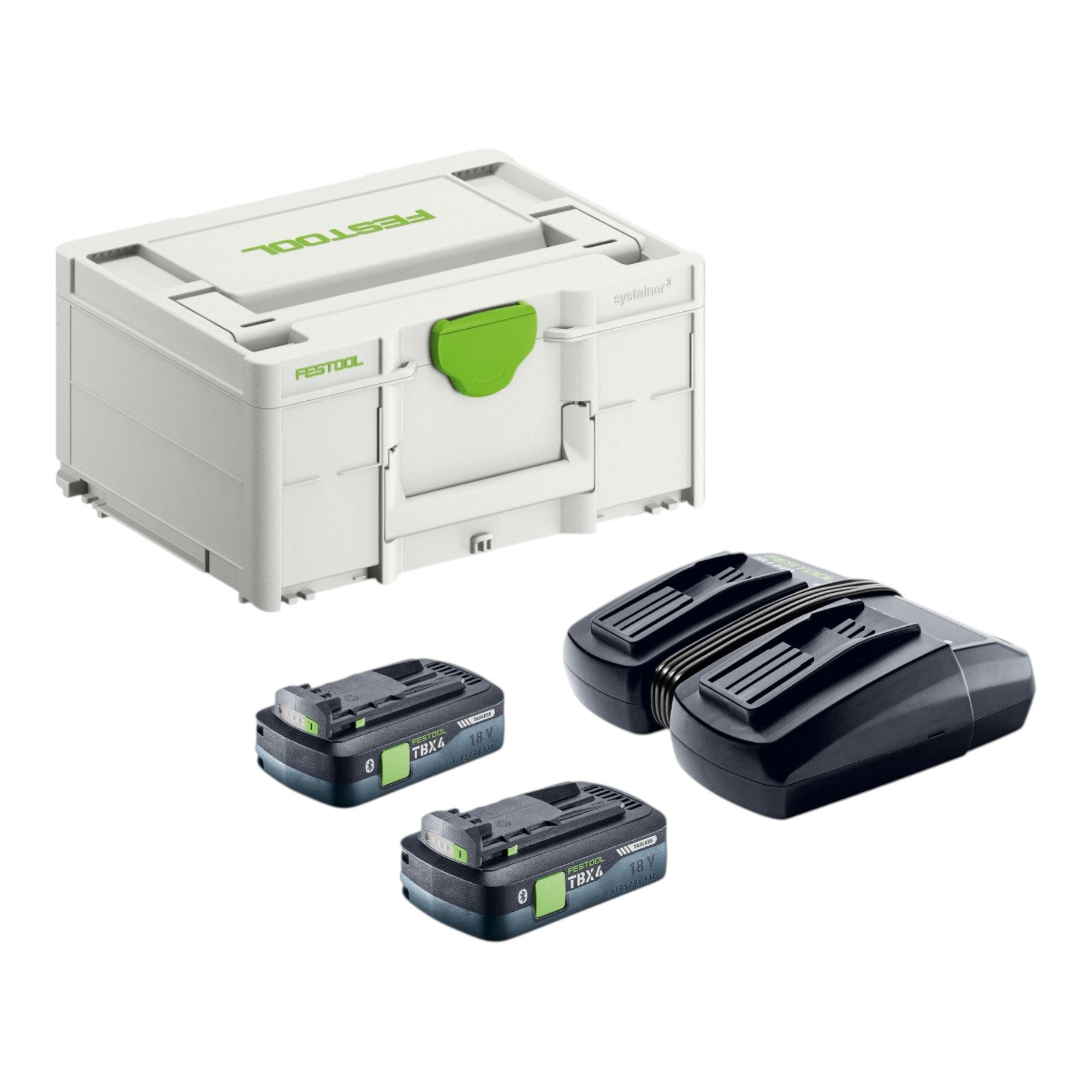 FESTOOL Energie Set SYS 18V 2xTBX4/TCL6DUO (578819) mit 2x BP 18 TBX 4 Akkupacks