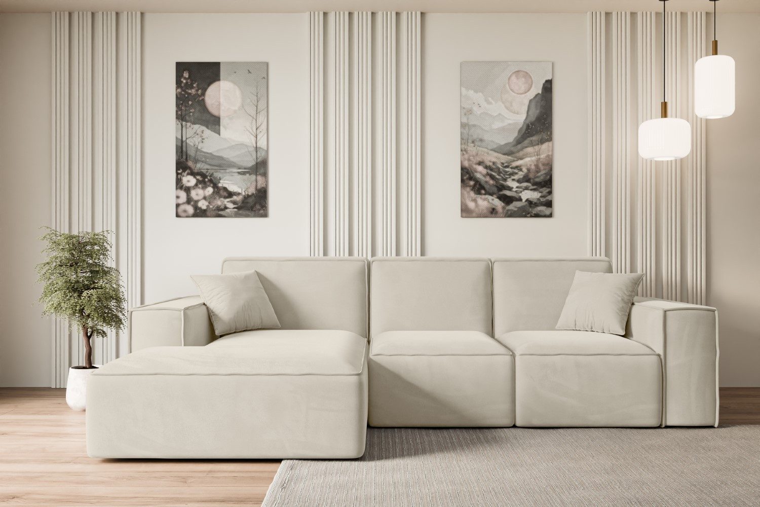 ALTDECOR Ecksofa SERRA-L, Sofa Praktische Bequeme Funktionsecke Couch L-Form Eckcouch, Corner Sofa U-Form Vielseitige Sofa Wohnlandschaft Wohnzimmer