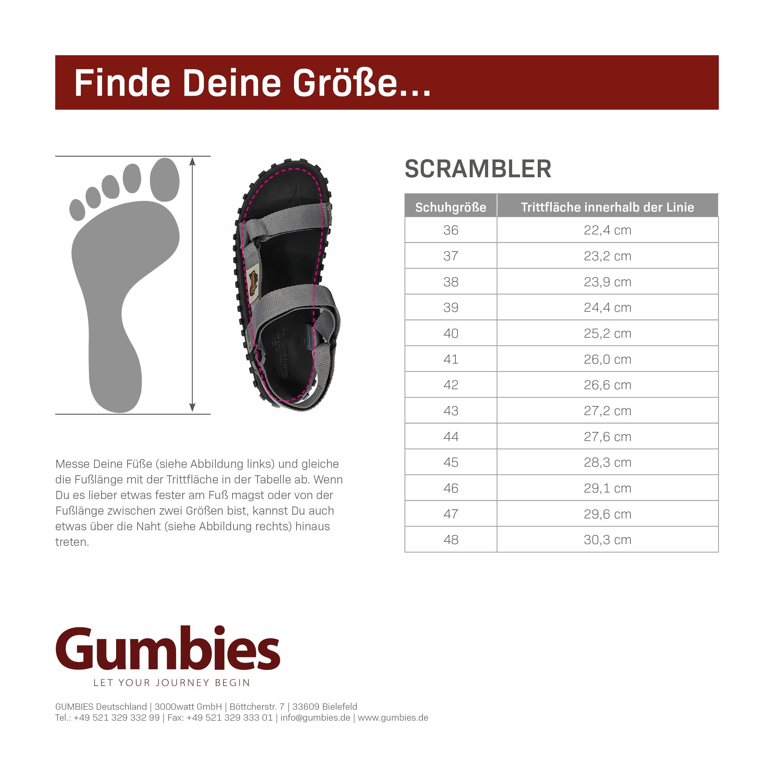 »in Scrambler Gumbies in aus Designs« Sandalette Materialien recycelten Black farbenfrohen