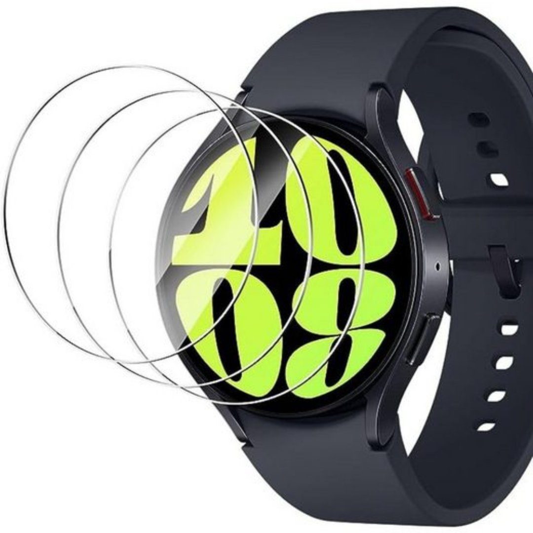 SmartUP Displayschutzglas 3X Schutzglas für Samsung Galaxy Watch 6 44mm Panzerfolie Full Screen für Samsung Galaxy Watch 6 44mm, Displayschutzglas