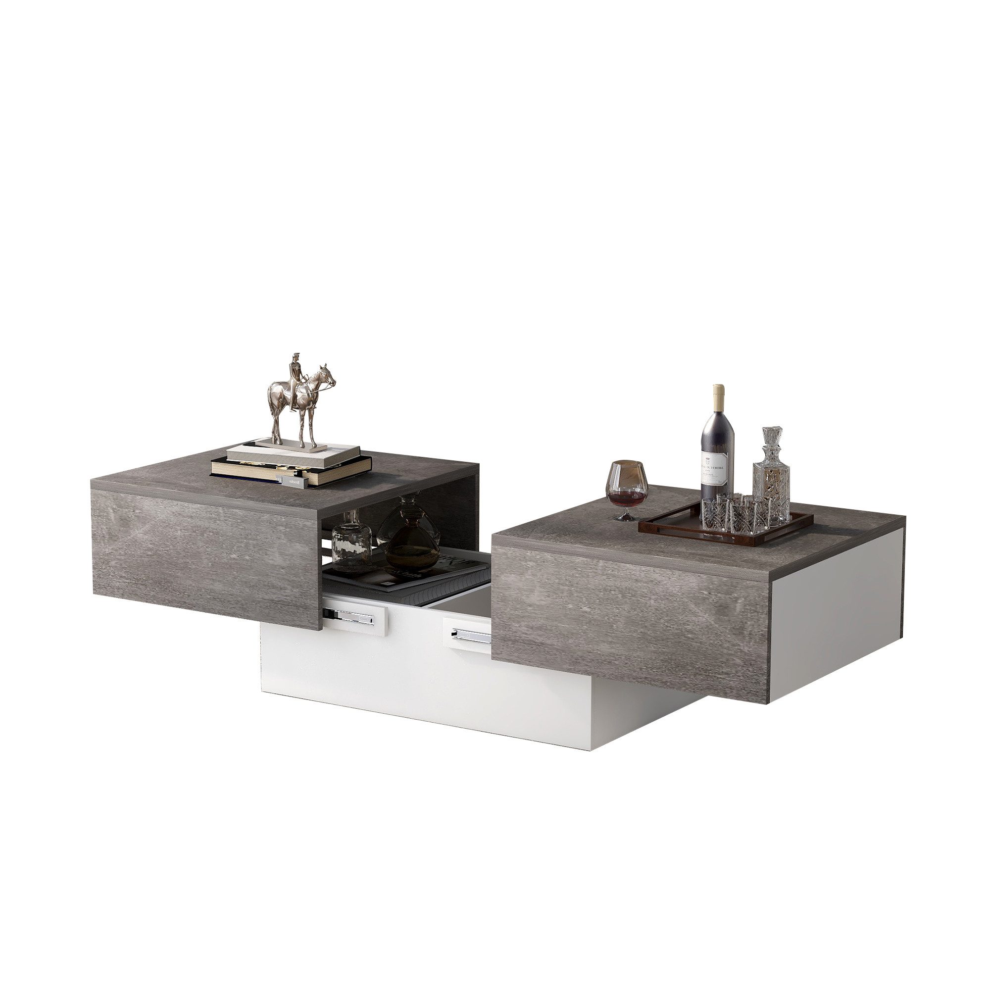 Merax Couchtisch mit Barfunktion, Wohnzimmertisch mit ausziehbarem Tischpla günstig online kaufen