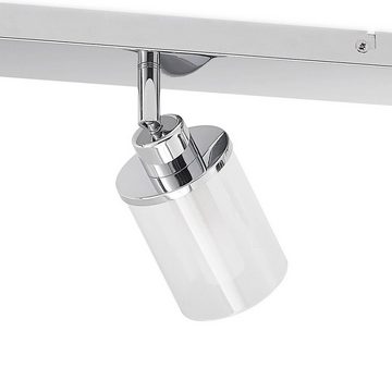 Lindby Strahler Vinza, Modern, Stahl, Glas, chrom, 3 flammig, G9, Deckenlampe, Deckenleuchte