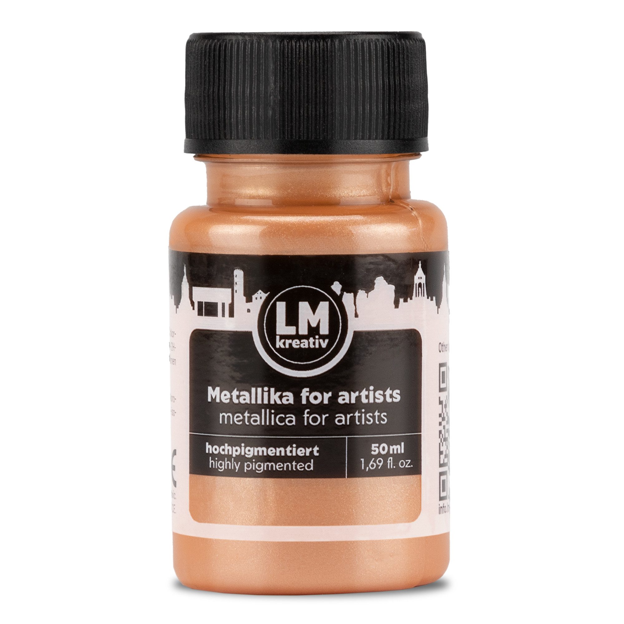 LM-Kreativ Bastelfarbe Metallika for Artists, hochpigmentiert, lichtecht, wasserfest, schnelltrocknend