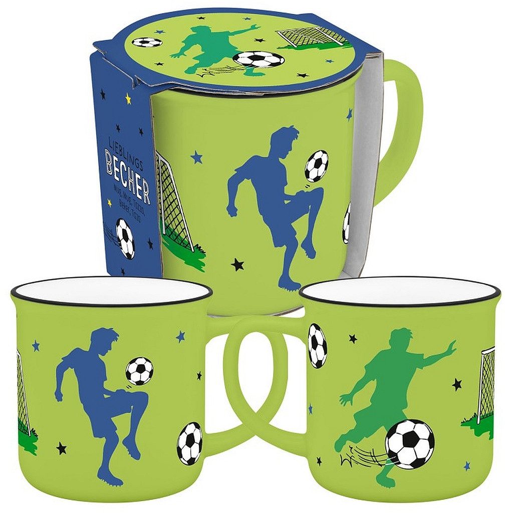 Sheepworld Tasse Kinder Tasse Becher 35cl Porzellan Geschenk Sheepworld FUSSBALL 74820, Porzellan