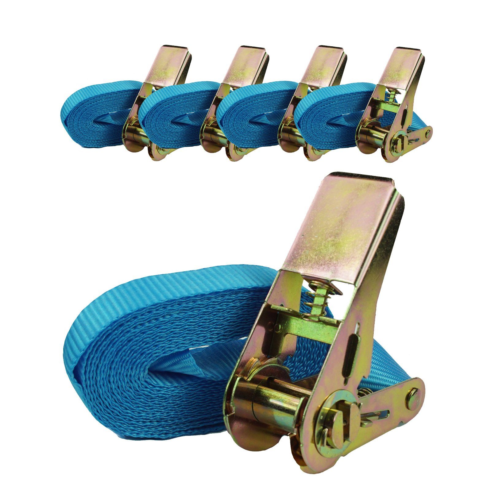 TRUTZHOLM Spanngurt Profi Ratschen Zurrgurt Spanngurte 1-tlg 4m 800kg TÜV/GS BLAU (Spar-Set, 5er Set) mit TÜV/GS