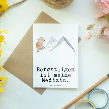 Mr. & Mrs. Panda Grußkarte Bär Bergsteigen - Weiß - Geschenk, Einladungskarte, Alpinwandern, Alp, Matte Innenseite