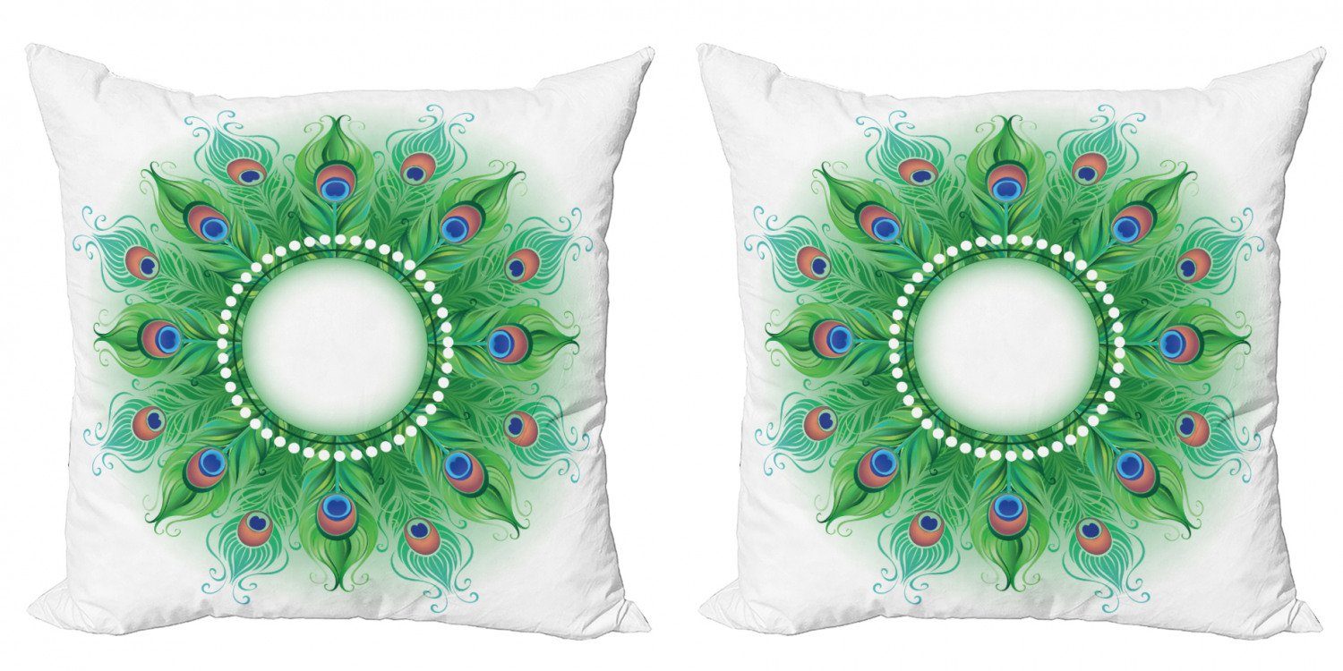 Kissenbezüge Modern Accent Doppelseitiger Digitaldruck, Abakuhaus (2 Stück), Peacock Mandala exotische Inspiration