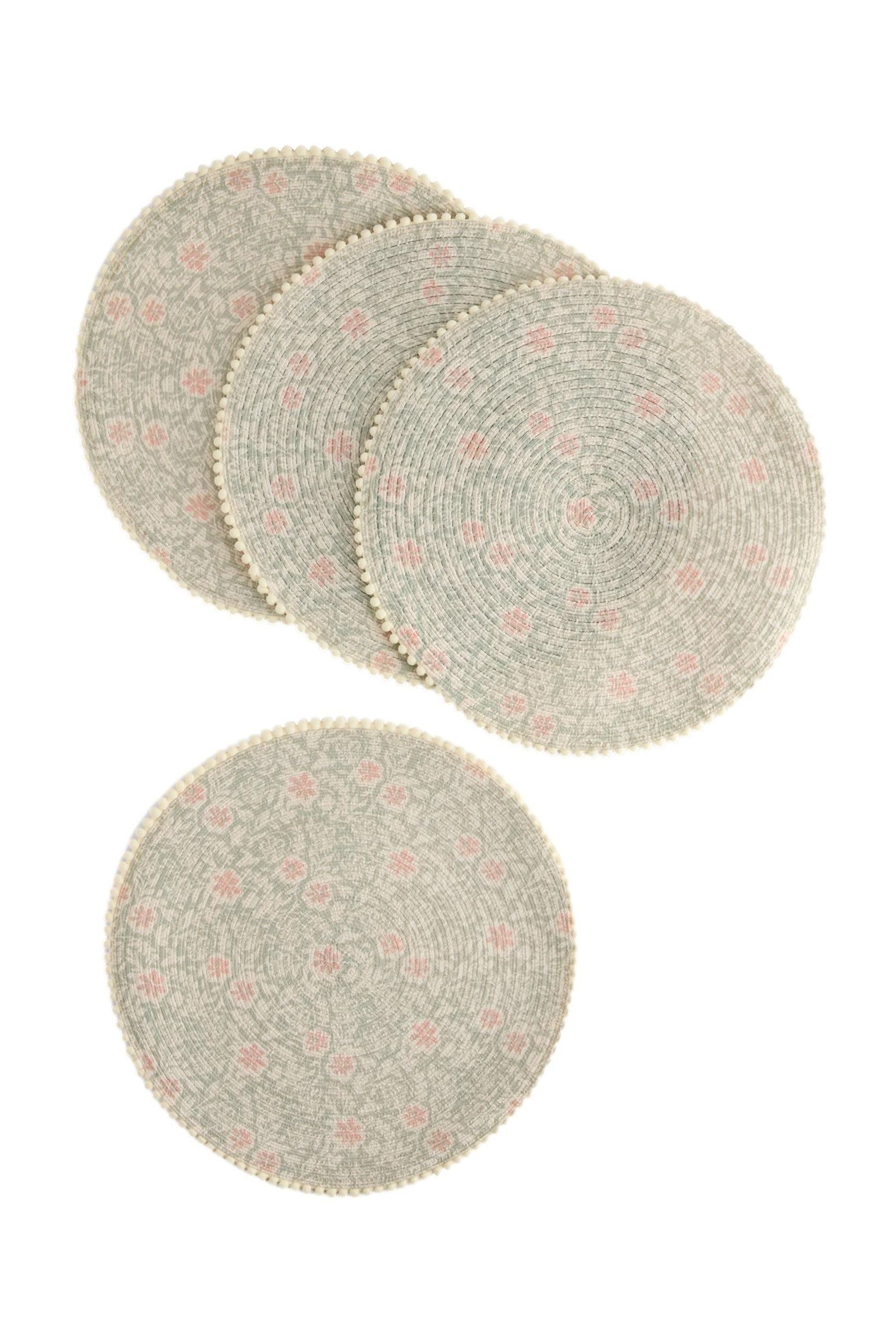 Next Platzset Platzsets mit Blumen-Holzblockdruck, 4er-Set, (1-St)