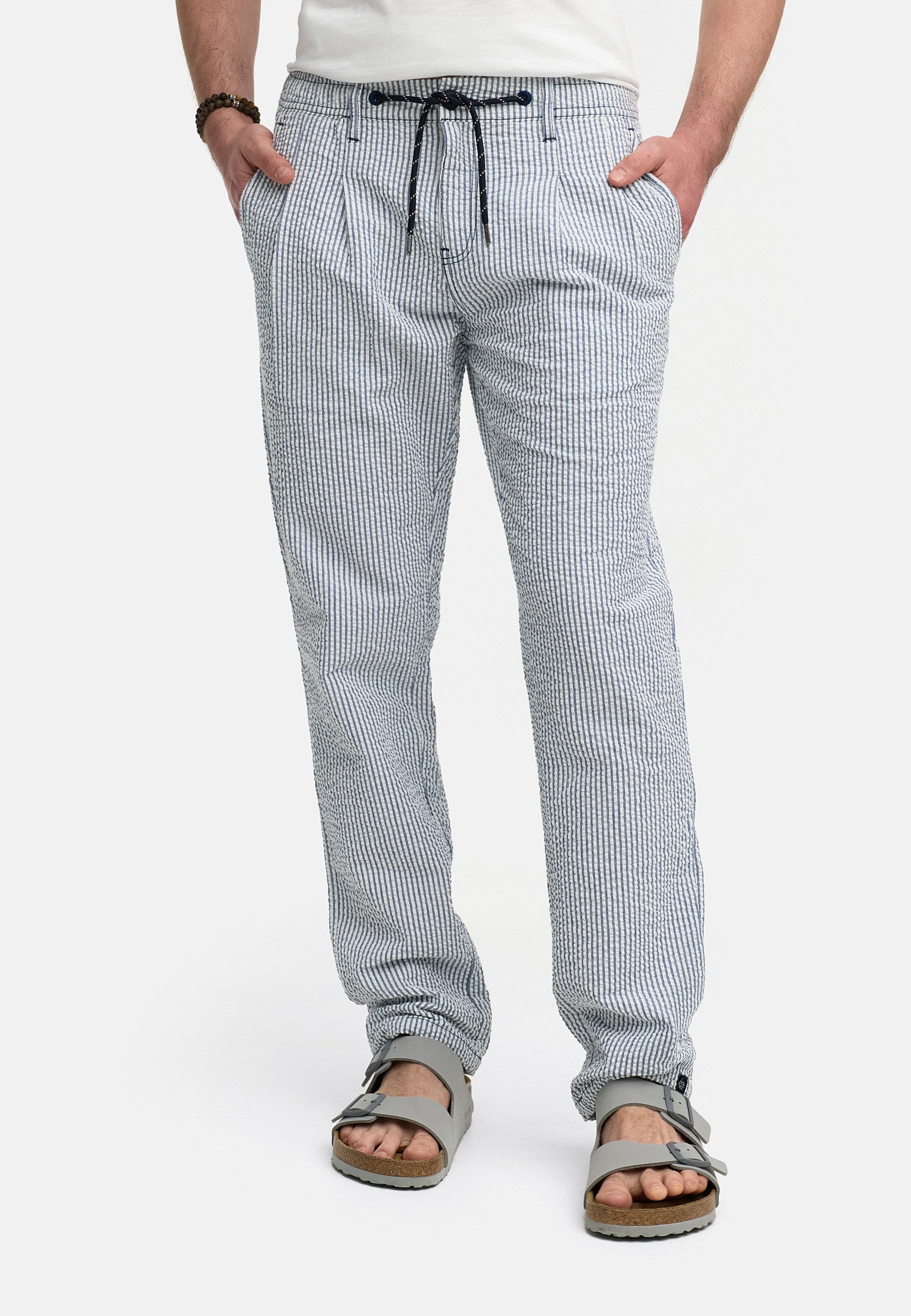 Indicode Stoffhose INWebb aus Seersucker-Gewebe für günstig online kaufen