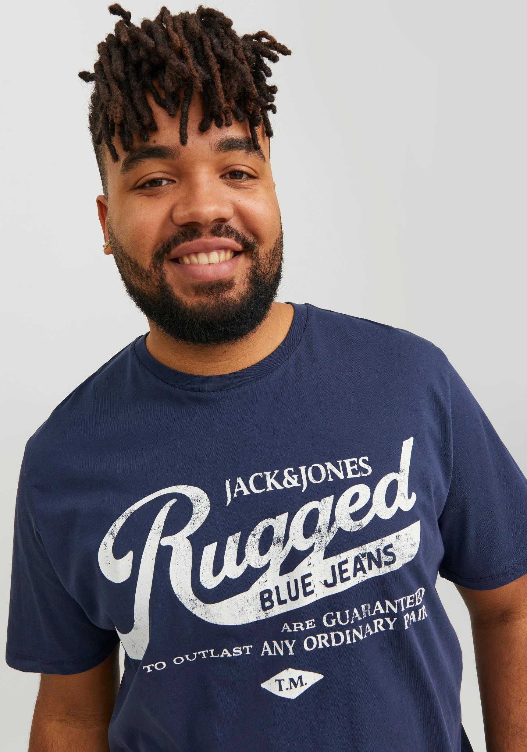 Jack & Jones PlusSize NOOS PLS mood 23/24 Rundhalsshirt SS indigo JJEJEANS O-NECK TEE