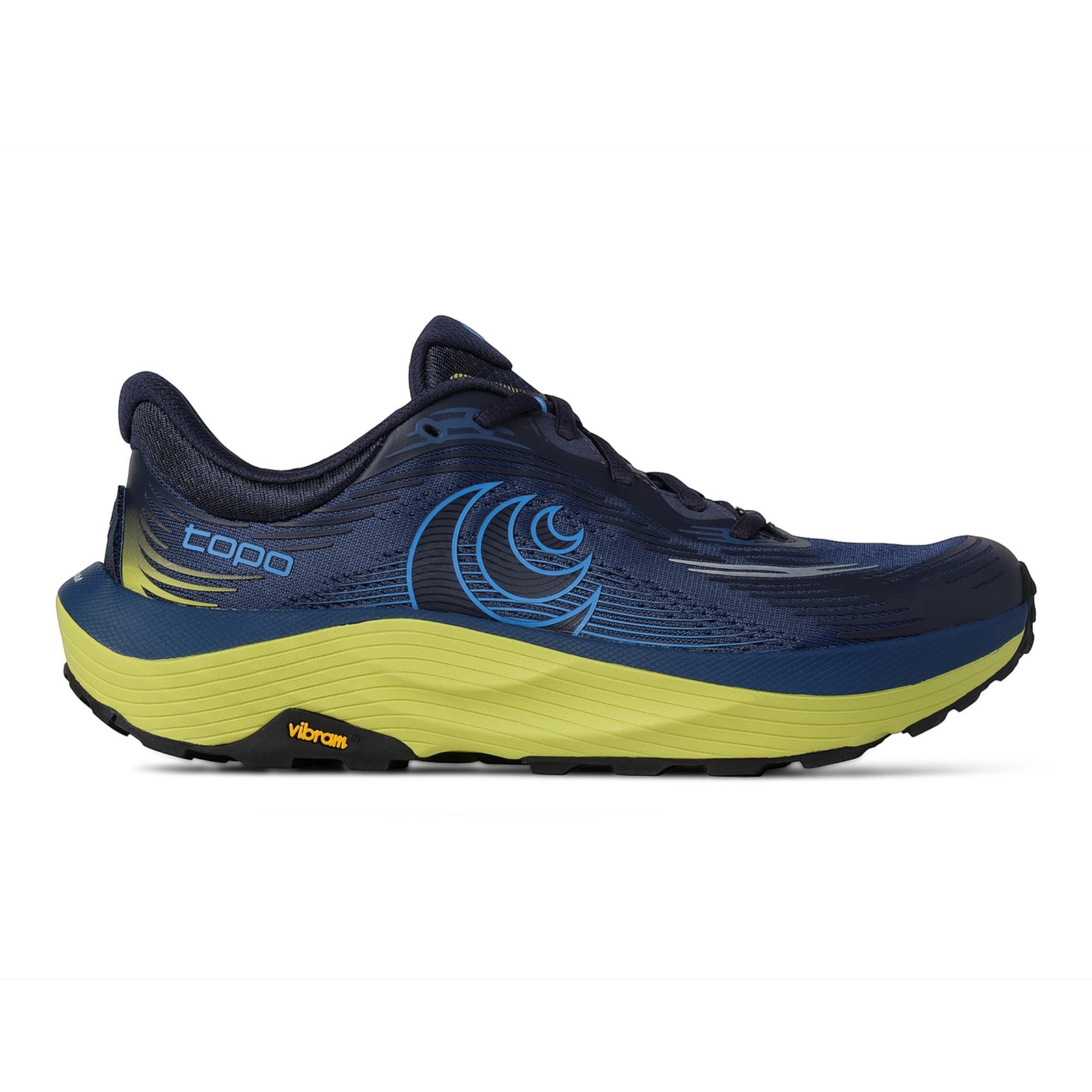 Topo Ultraventure 5 (Stabilität, Langstrecke, breitere Zehenbox) blau/lime Laufschuh