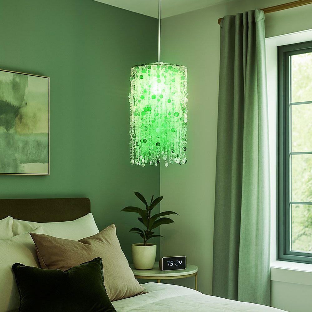 etc-shop LED Pendelleuchte, Leuchtmittel inklusive, Warmweiß, Farbwechsel, Hänge Decken Lampe DIMMBAR Mädchen Kinder FERNBEDIENUNG Leuchte silber