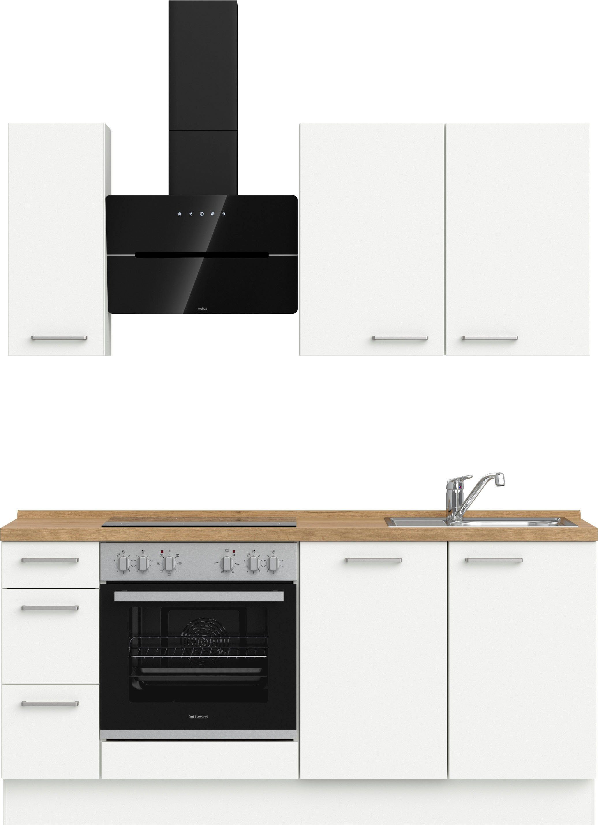 nobilia® elements Küchenzeile "elements premium", vormontiert, Ausrichtung wählbar, Breite 180 cm, ohne E-Geräte